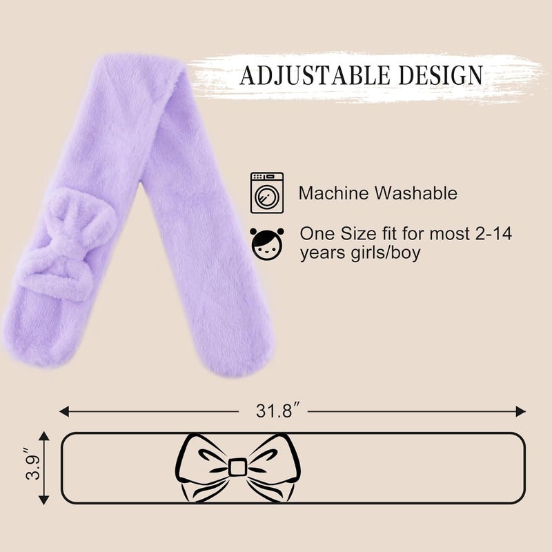 YATANAM Girls Scarf Fuzzy Fleece Kids Scarves Winter Warm Scarf Toddler Adjustable Soft Neck Warmer - Image 4